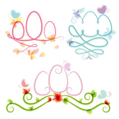 Ornate Easter eggs for card decoration and other design