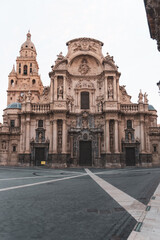 Fototapeta premium Cathedral of Santa Maria in Murcia at sunrise. Tourism or travel to Murcia concept.