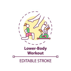 Lower-body workout concept icon. Physical training type idea thin line illustration. Overall athletic performance improvement. Vector isolated outline RGB color drawing. Editable stroke