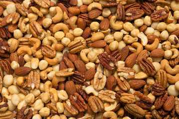 Mix of nuts as a background.