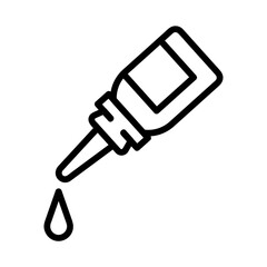 Eye drops flat icon. Pictogram for web. Line stroke. Isolated on white background. Vector eps10. Preparats for health