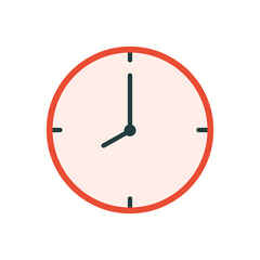 Clock Icon, flat vector illustration.