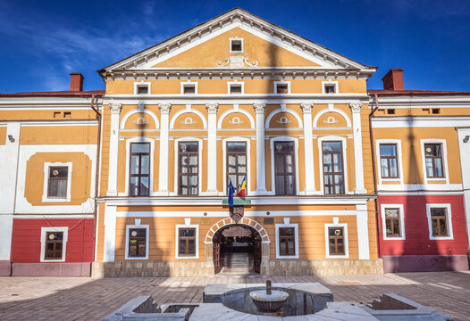 Sighetu Marmatiei, Romania - July 11, 2019: Former prefecture headquarters in Sighetu Marmatiei town