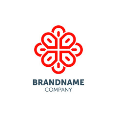 Flower logo design with geometry