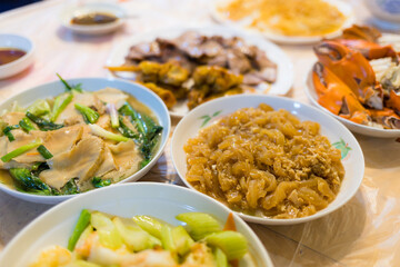 Chinese style dinner at home