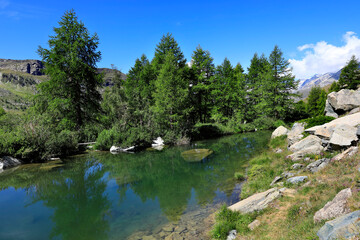 Lake Grindjisee in the swiss alps