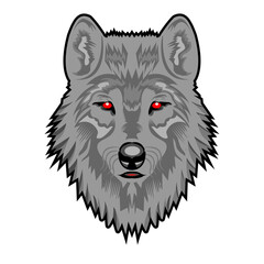 wolf head design concept vector illustration for t-shirt, background, poster, symbol, icon.