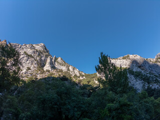 The Picos de Europa (Peaks of Europe) a mountain range part of the Cantabrian Mountains in northern Spain.