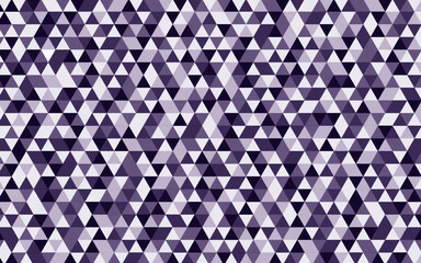 Geometric abstract blue triangles pattern. Minimalist abstract triangular violet to white shades mosaic background. Creative seamless triangles vector design