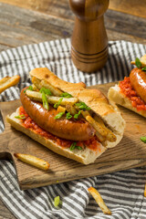 Homemade Merguez Frites Sausage Sandwich