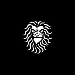 Wild Angry Lion Head Logo Vector Template Illustration Design Mascot Animal