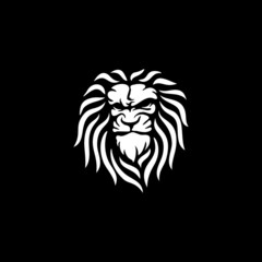Wild Angry Lion Head Logo Vector Template Illustration Design Mascot Animal