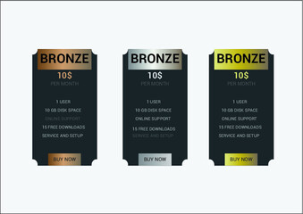 Unique Beautiful Pricing Table Template Design