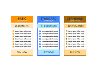 Awesome Pricing Table Template design