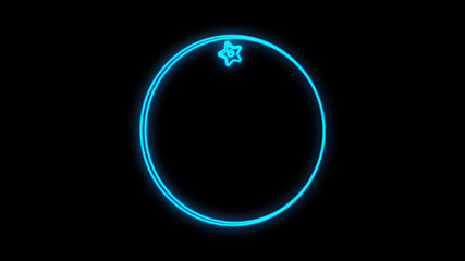 Orange neon on a black background. illustration