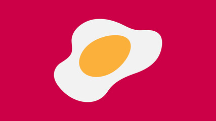 fried egg on a pink background, illustration. delicious scrambled eggs for breakfast. quick snack. breakfast for the British. hearty food in the morning