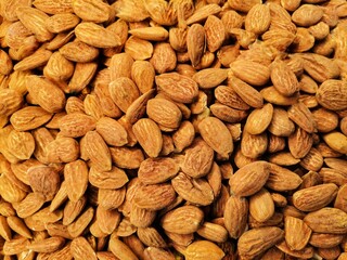 Close-up almonds. Almond background detail.