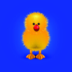 Realistic illustration of a toy chicken in vector