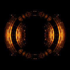 Vivid abstract background. Beautiful design of rotation frame.  .Mystical portal. Bright sphere lens. Rotating lines. Glow ring. .Magic neon ball. Led blurred swirl. Spiral glint lines. HUD