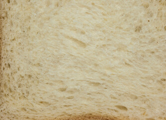 Close up roasted bread background texture. Macro photo