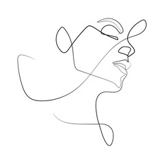 Vector Illustration of Beautiful Female Face Line Art Drawing. Good for Cover, Poster, T-Shirt, Graphic Design Print, and others.