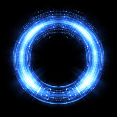 Vivid abstract background. Beautiful design of rotation frame.  .Mystical portal. Bright sphere lens. Rotating lines. Glow ring. .Magic neon ball. Led blurred swirl. Spiral glint lines. HUD