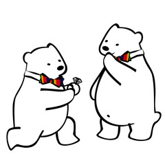 A cute polar bear proposes to marry his boyfriend
