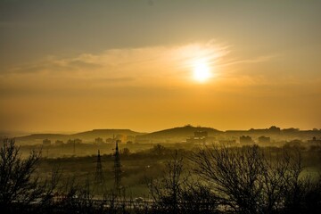sunset in the mountains