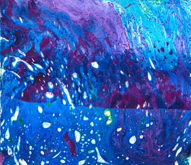 Blue and pink liquid art painting. Contemporary art for decoration. Colorful abstraction for texture background