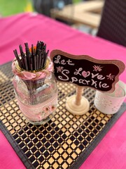 Sparklers celebrating a wedding