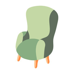 Scandic living room interior – armchair.  Cozy home. Hygge style. Vector illustration