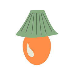Table Lamp hand drawn in doodle style. Cozy home isolated element, simple, minimalism. Scandinavian hygge style