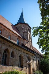 Historic fountains, buildings and churches in Weinsberg, Country of Baden-Württemberg,Germany