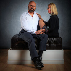 Attractive Couple Studio Portrait in Color