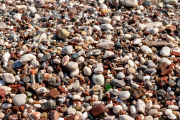 The texture of a pebble beach