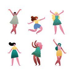 group of six girls avatars characters