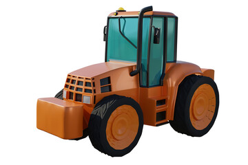 Orange machinery tractor