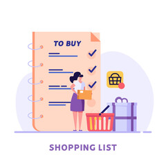 People adds products to the wish list in the online store. Concept of online shopping, big choice, internet trade, product rating, market place, customer reviews. Vector illustration in flat design