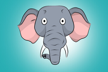 Funny cute elephant comic cartoon 