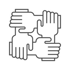 Teamwork thin line icon with gradient.