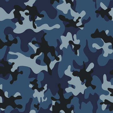 
camouflage dark blue pattern repeat print vector graphics classic pattern