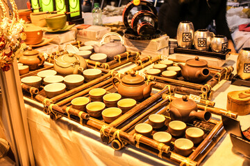 Japanese pottery on display