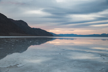 Sunrise at Badwater in Death Valley National Park, California