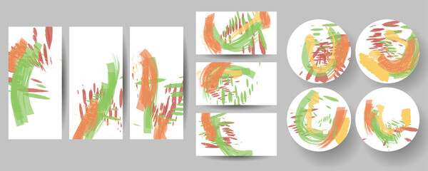 Fototapeta premium Abstract Set creative backgrounds for social media templates. Pastel art colors. Stock vector graphics