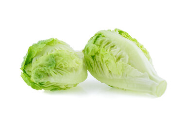 Fototapeta premium fresh baby cos (lettuce) on white background