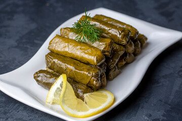 Traditional delicious Turkish foods; stuffed leaves (yaprak sarmasi)