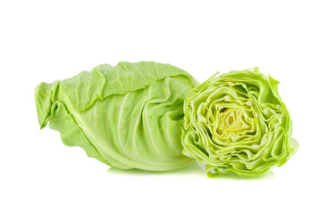 pointed cabbage isolated on white background