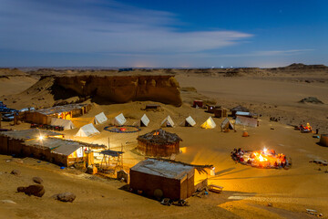 A quiet night in the Faiyum desert, Egypt, camping in the desert