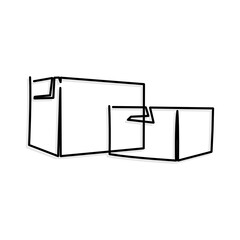 hand drawn illustration of a box