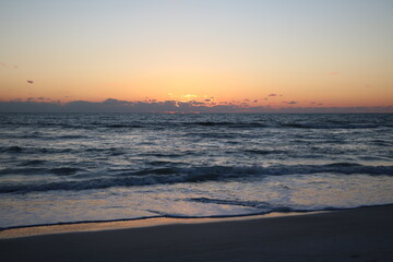 Dusk at Manatee public beach at Anna maria island, Florida USA